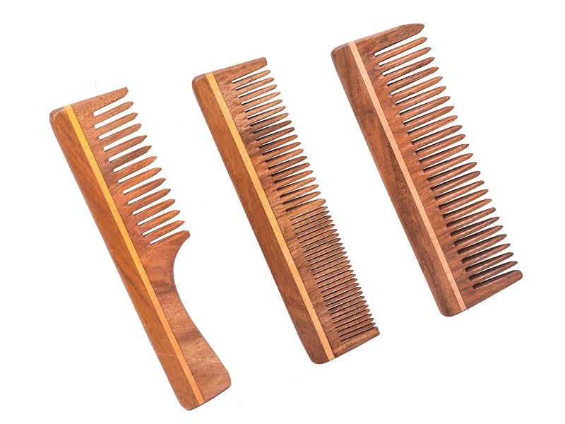 Neem Wood Comb For Hair Growth - Men & Women (Pack of 3)